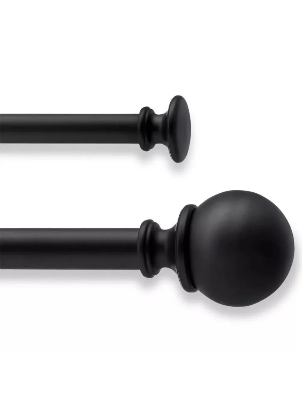 Threshold Matte Black Finish Expandable Dual Curtain Rod 66